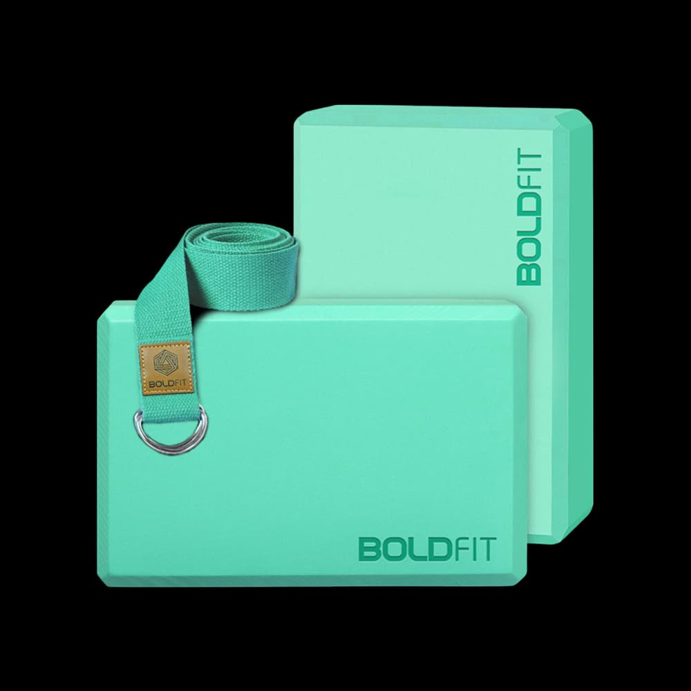 Boldfit Yoga Block with Belt (Green)